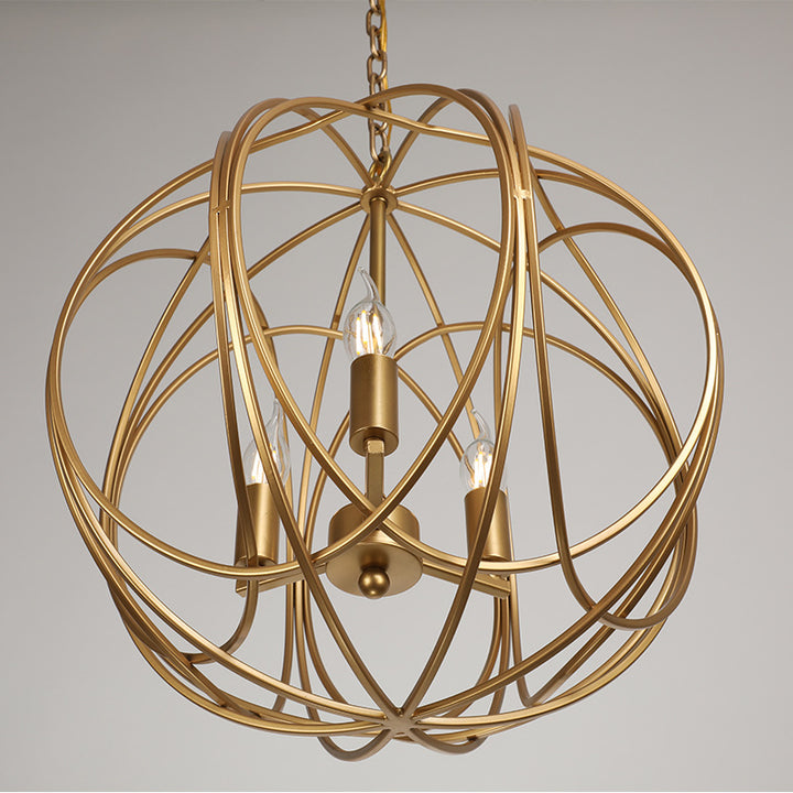 Candelabros Modernos de Bola de Hierro de Estilo Mid-century con 3 Luces para Comedor 