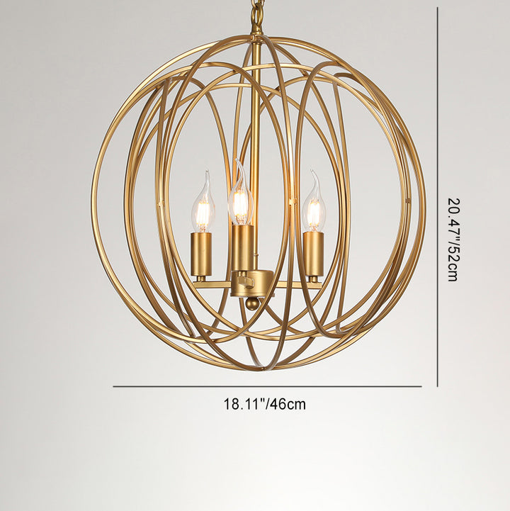 Candelabros Modernos de Bola de Hierro de Estilo Mid-century con 3 Luces para Comedor 
