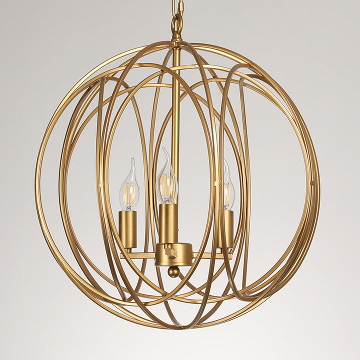 Candelabros Modernos de Bola de Hierro de Estilo Mid-century con 3 Luces para Comedor 