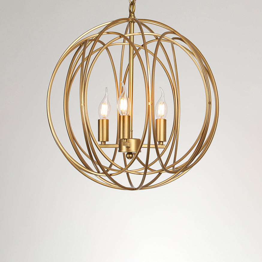 Candelabros Modernos de Bola de Hierro de Estilo Mid-century con 3 Luces para Comedor 