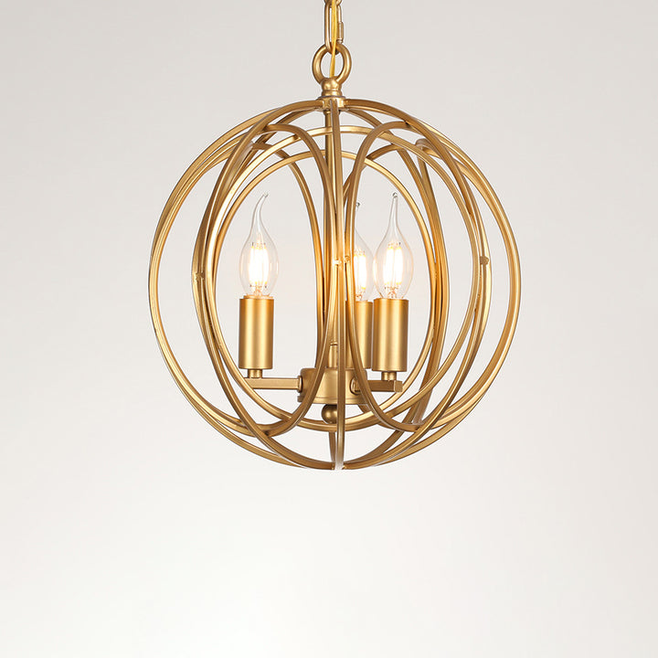 Candelabros Modernos de Bola de Hierro de Estilo Mid-century con 3 Luces para Comedor 