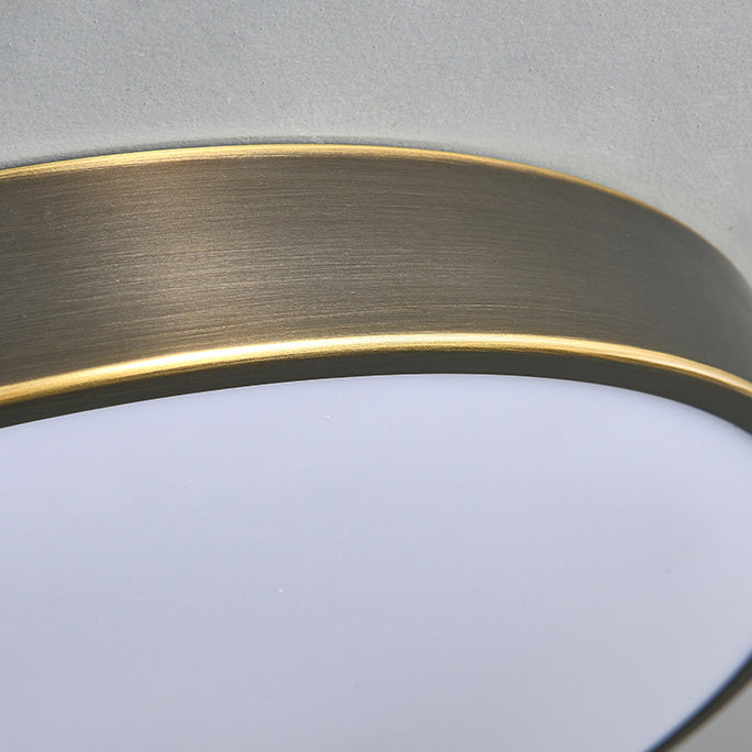 Luz de techo LED empotrada de latón acrílico redondo con hoja de bambú tradicional china para dormitorio 
