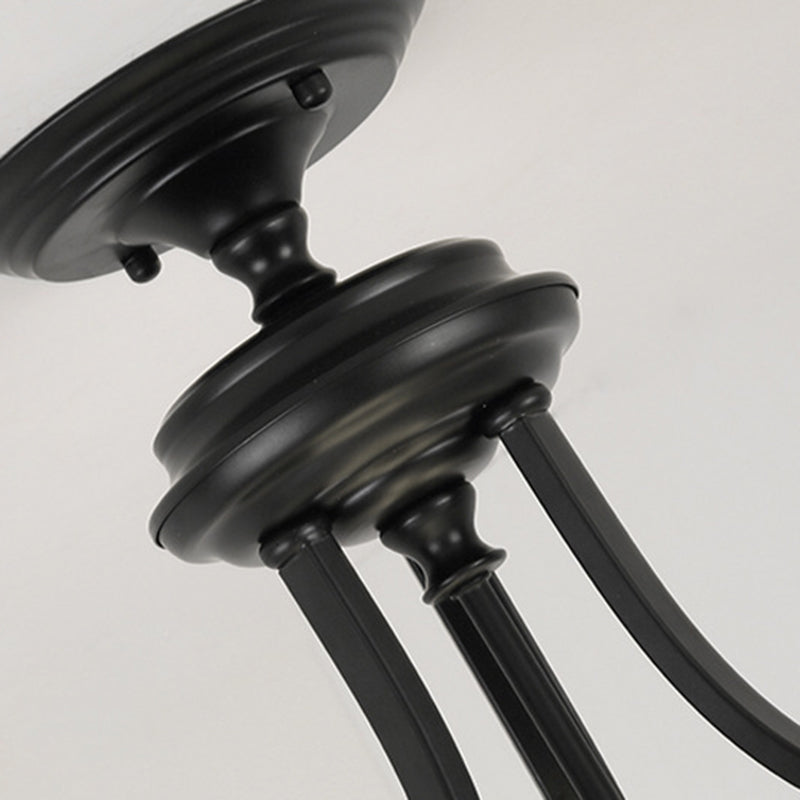 Plafonnier semi-encastré à 3 lumières avec sculpture de squelette en verre métal rétro contemporain pour couloir 
