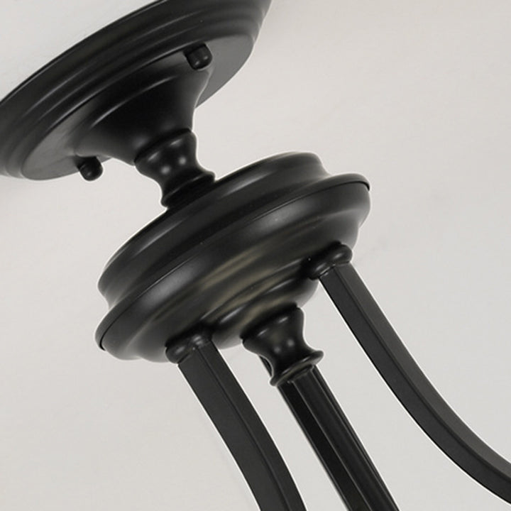 Plafonnier semi-encastré à 3 lumières avec sculpture de squelette en verre métal rétro contemporain pour couloir 