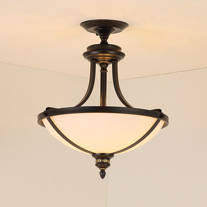 Plafonnier semi-encastré à 3 lumières avec sculpture de squelette en verre métal rétro contemporain pour couloir 