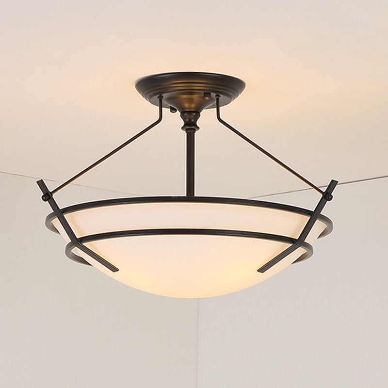 Plafonnier semi-encastré à 3 lumières avec sculpture de squelette en verre métal rétro contemporain pour couloir 
