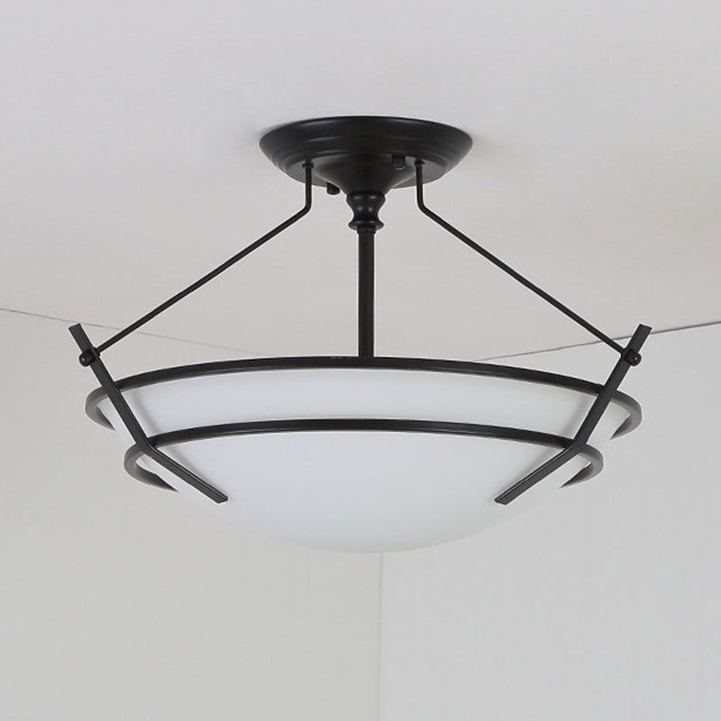 Plafonnier semi-encastré à 3 lumières avec sculpture de squelette en verre métal rétro contemporain pour couloir 