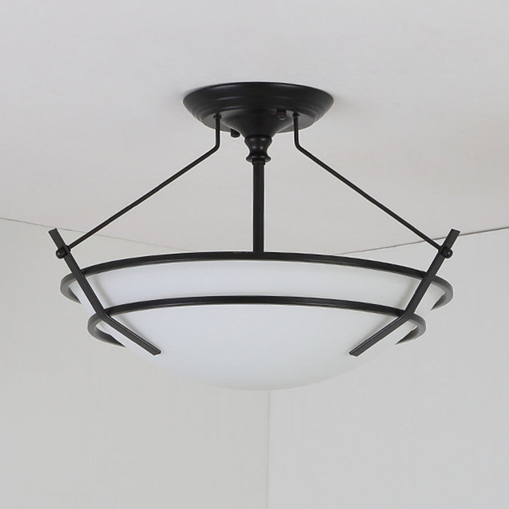 Plafonnier semi-encastré à 3 lumières avec sculpture de squelette en verre métal rétro contemporain pour couloir 