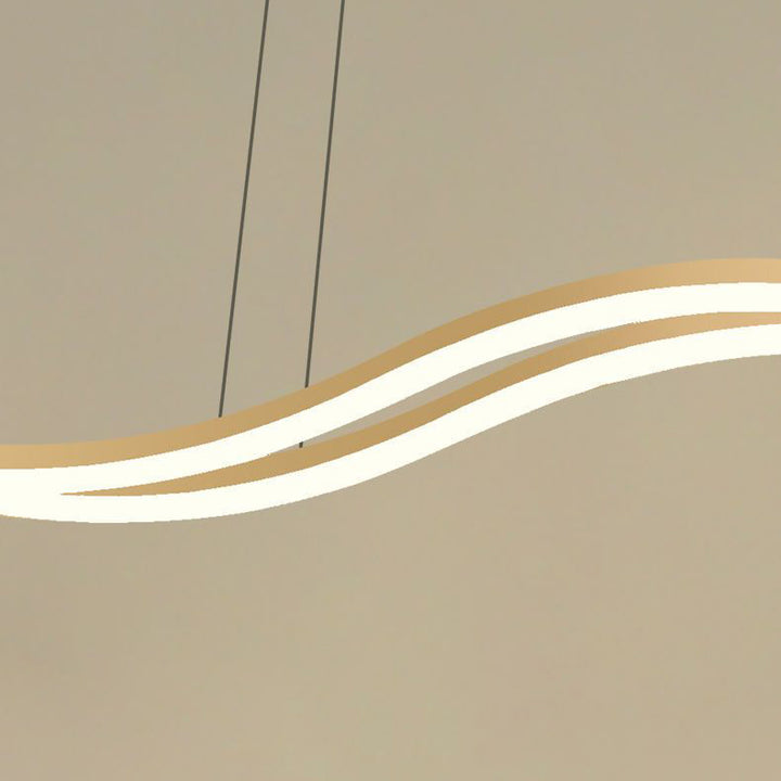 Lustres LED Contemporains en Ligne Vague en Fer Aluminium Silice Nordique pour Salle à Manger 