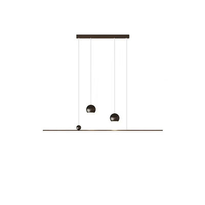Moderne minimalistische Eisen-Aluminium-Acryl-Streifen-Kugel-Spotlight-LED-Kronleuchter-Insel-Lampe für Esszimmer 