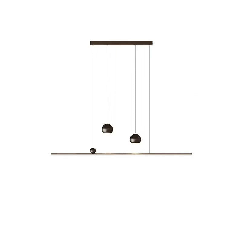 Moderne minimalistische Eisen-Aluminium-Acryl-Streifen-Kugel-Spotlight-LED-Kronleuchter-Insel-Lampe für Esszimmer 