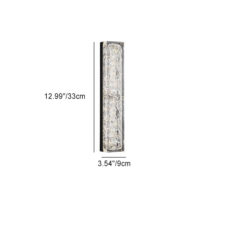 Applique murale LED en résine de cuivre rectangulaire avec feuille d&