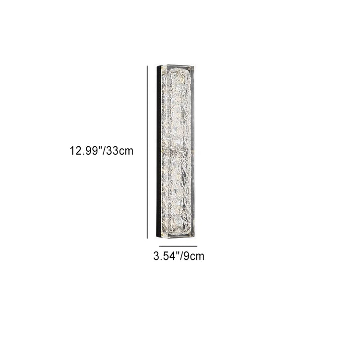 Applique murale LED en résine de cuivre rectangulaire avec feuille d&