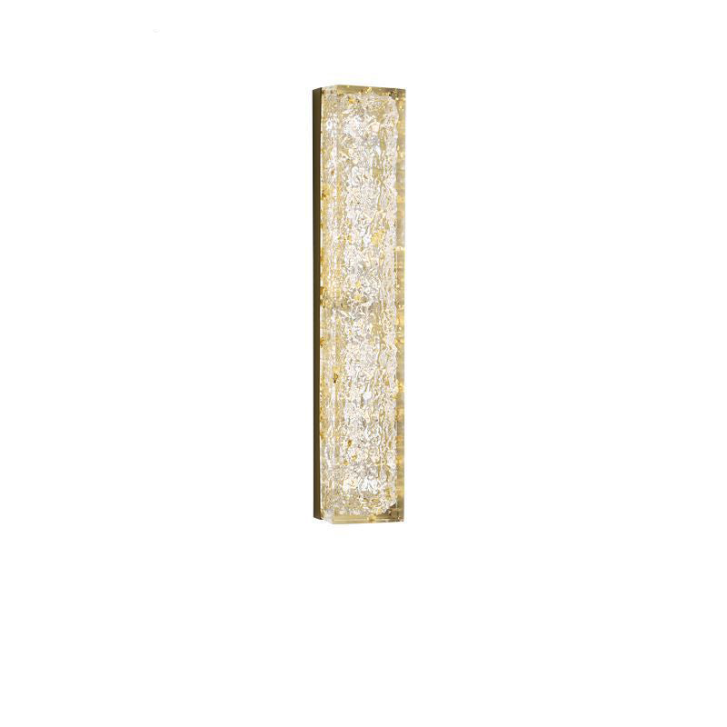 Applique murale LED en résine de cuivre rectangulaire avec feuille d&