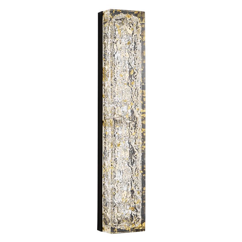 Applique murale LED en résine de cuivre rectangulaire avec feuille d&