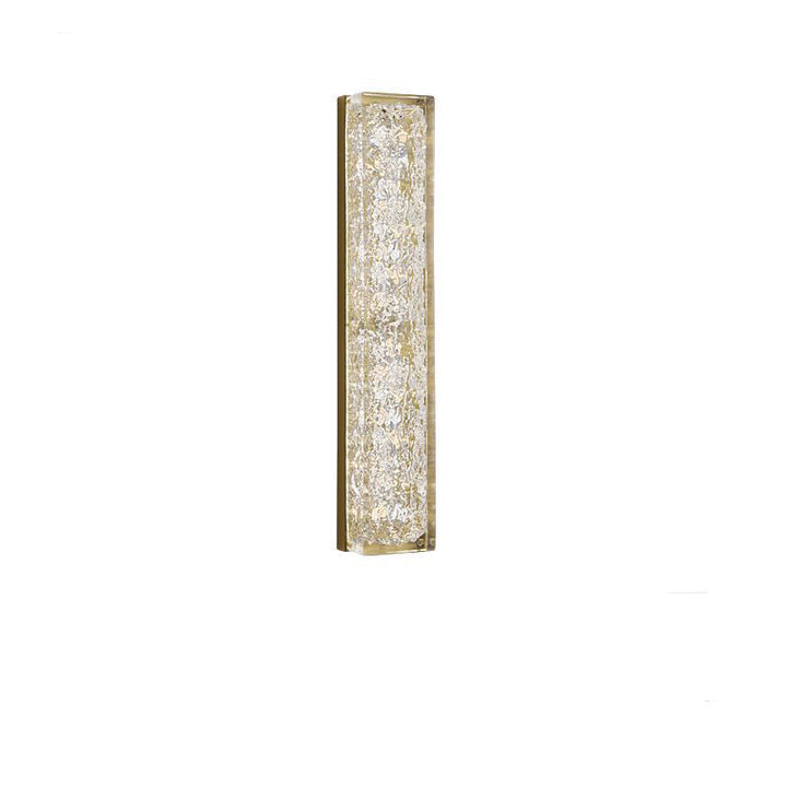 Applique murale LED en résine de cuivre rectangulaire avec feuille d&