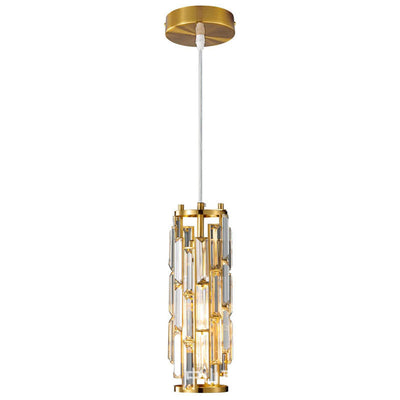 Lustre contemporain de luxe en fer et cristal en forme de cylindre, 1/3/4 lumières pour salle à manger 