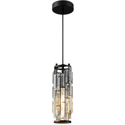 Lustre contemporain de luxe en fer et cristal en forme de cylindre, 1/3/4 lumières pour salle à manger 
