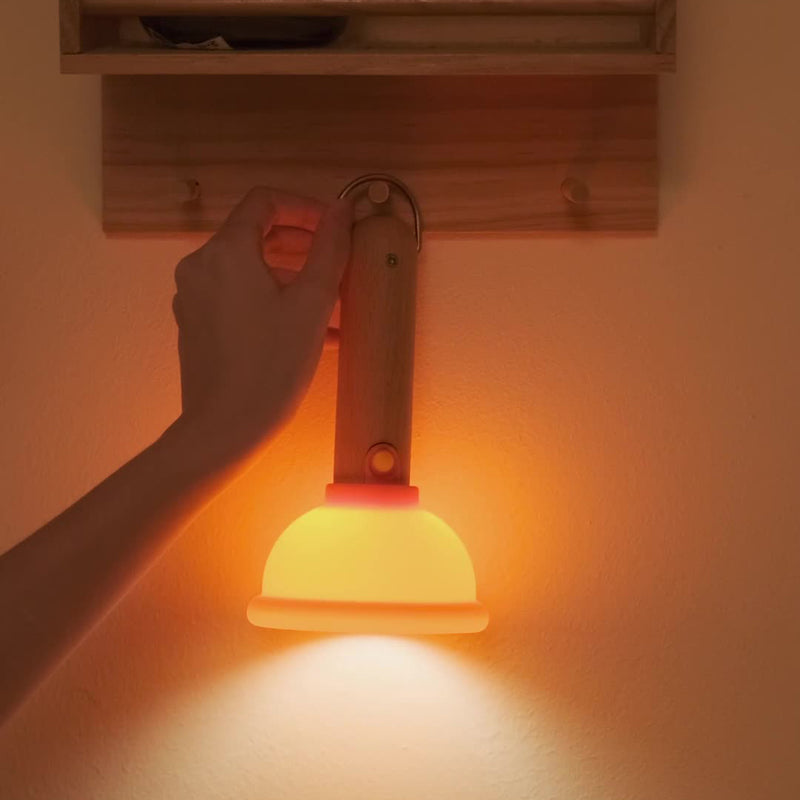 Zeitgenössisches kreatives wiederaufladbares Silikon-Holz-PC-Kolben rund adsorbierbares LED-Nachtlicht für das Schlafzimmer 