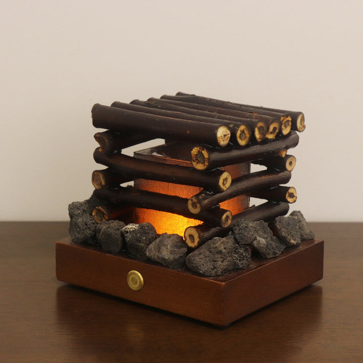 Contemporary Retro Rechargeable Wood Branch Twig Bonfire Burning LED Table Lamp Night Light For Bedroom