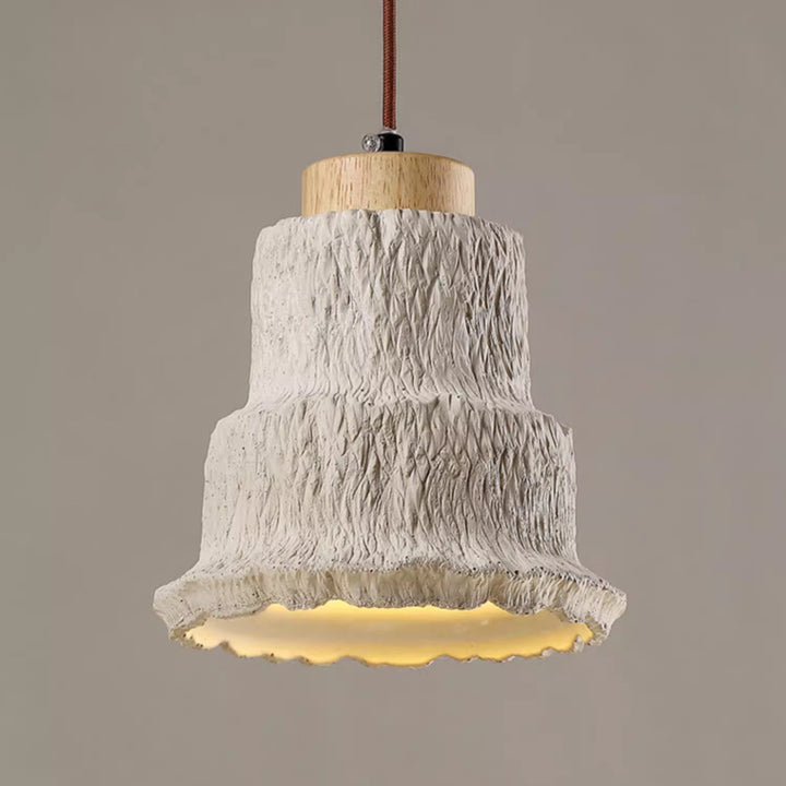 Cloche en bois de ciment nordique contemporaine 1 lumière suspendue pour chevet 