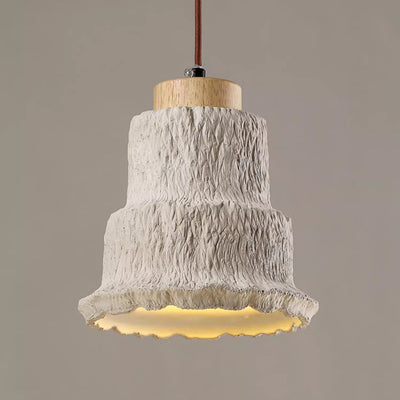 Cloche en bois de ciment nordique contemporaine 1 lumière suspendue pour chevet 