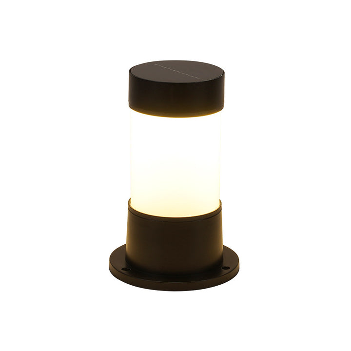 Modern Simplicity Solar Waterproof ABS Glass Cylinder Pattern LED Outdoor Light Landscape Lighting For Garden