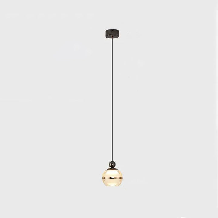 Zeitgenössische nordische Eisen-Aluminium-Acryl-Glaskugel hebbare LED-Pendelleuchte für das Bett 