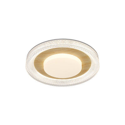 Luz de techo empotrada LED en forma de pastilla redonda de hierro, plástico y acrílico escandinavo contemporáneo para dormitorio 
