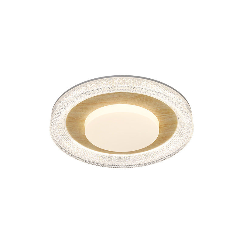 Luz de techo empotrada LED en forma de pastilla redonda de hierro, plástico y acrílico escandinavo contemporáneo para dormitorio 