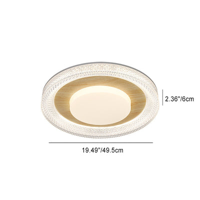 Luz de techo empotrada LED en forma de pastilla redonda de hierro, plástico y acrílico escandinavo contemporáneo para dormitorio 