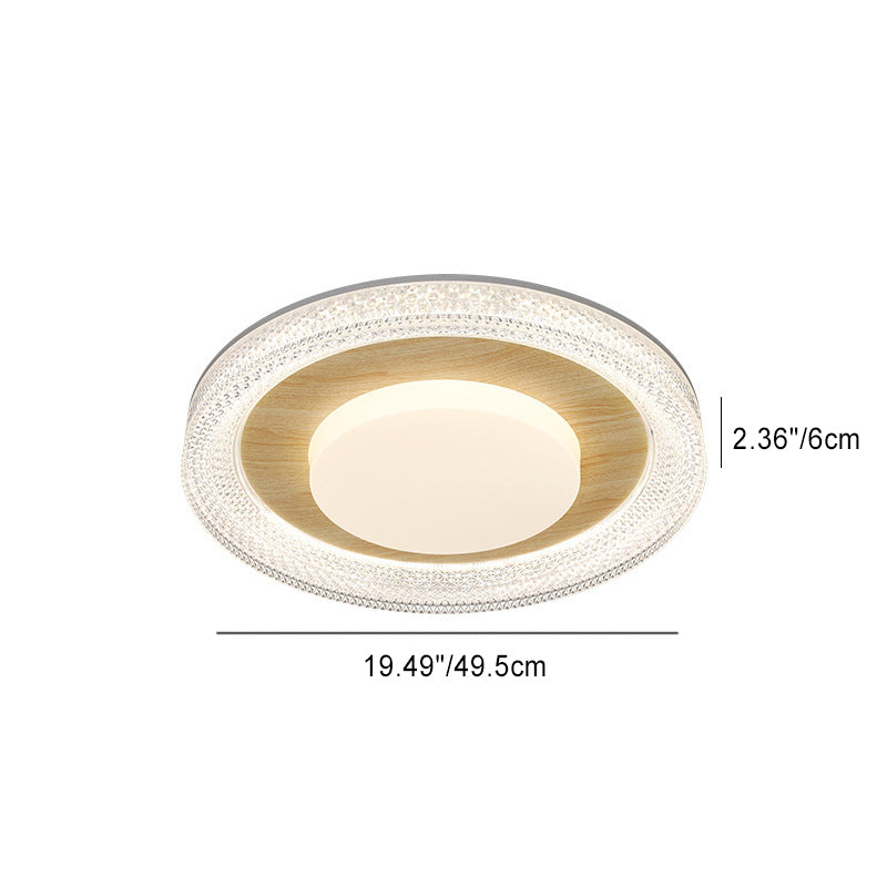 Luz de techo empotrada LED en forma de pastilla redonda de hierro, plástico y acrílico escandinavo contemporáneo para dormitorio 