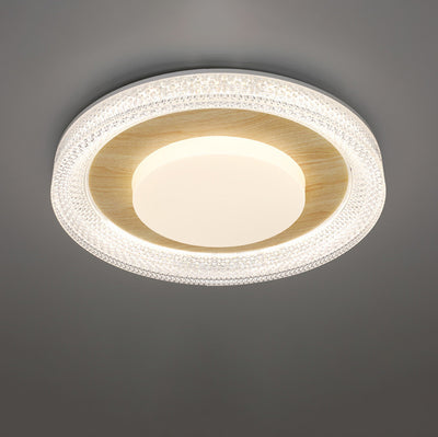 Luz de techo empotrada LED en forma de pastilla redonda de hierro, plástico y acrílico escandinavo contemporáneo para dormitorio 
