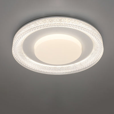 Luz de techo empotrada LED en forma de pastilla redonda de hierro, plástico y acrílico escandinavo contemporáneo para dormitorio 