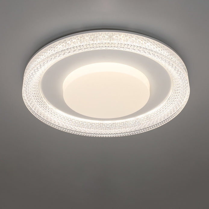 Luz de techo empotrada LED en forma de pastilla redonda de hierro, plástico y acrílico escandinavo contemporáneo para dormitorio 