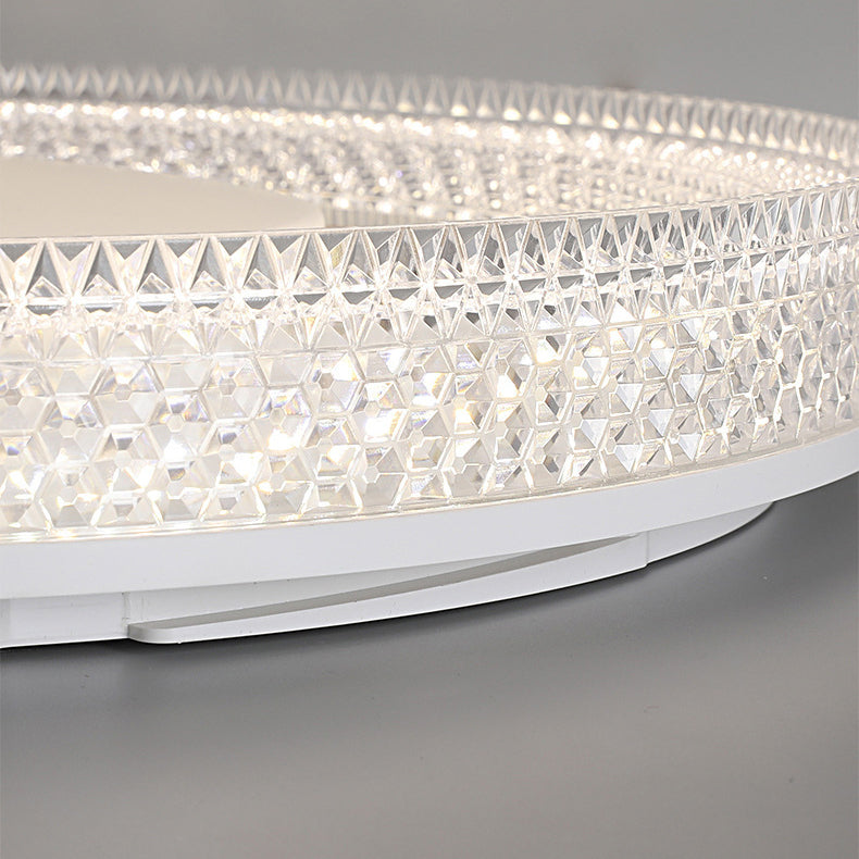 Luz de techo empotrada LED en forma de pastilla redonda de hierro, plástico y acrílico escandinavo contemporáneo para dormitorio 