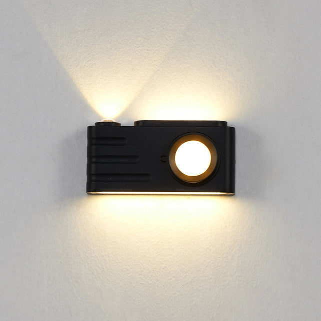 Lámpara Aplique de Pared LED Rectangular de Aluminio Impermeable Creativa Contemporánea para Patio Exterior 