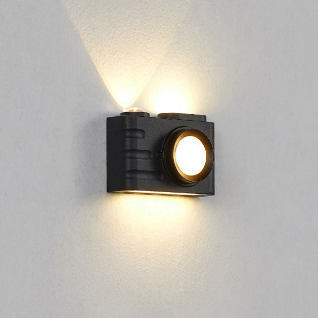Lámpara Aplique de Pared LED Rectangular de Aluminio Impermeable Creativa Contemporánea para Patio Exterior 