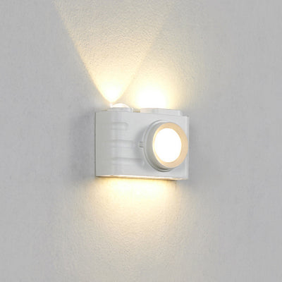 Lámpara Aplique de Pared LED Rectangular de Aluminio Impermeable Creativa Contemporánea para Patio Exterior 