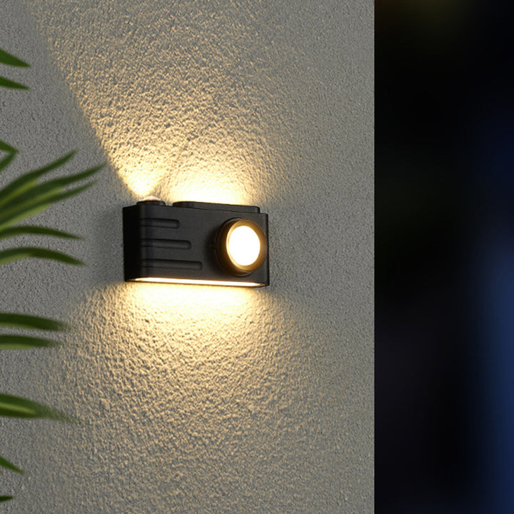 Lámpara Aplique de Pared LED Rectangular de Aluminio Impermeable Creativa Contemporánea para Patio Exterior 