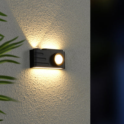 Lámpara Aplique de Pared LED Rectangular de Aluminio Impermeable Creativa Contemporánea para Patio Exterior 