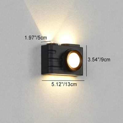 Lámpara Aplique de Pared LED Rectangular de Aluminio Impermeable Creativa Contemporánea para Patio Exterior 
