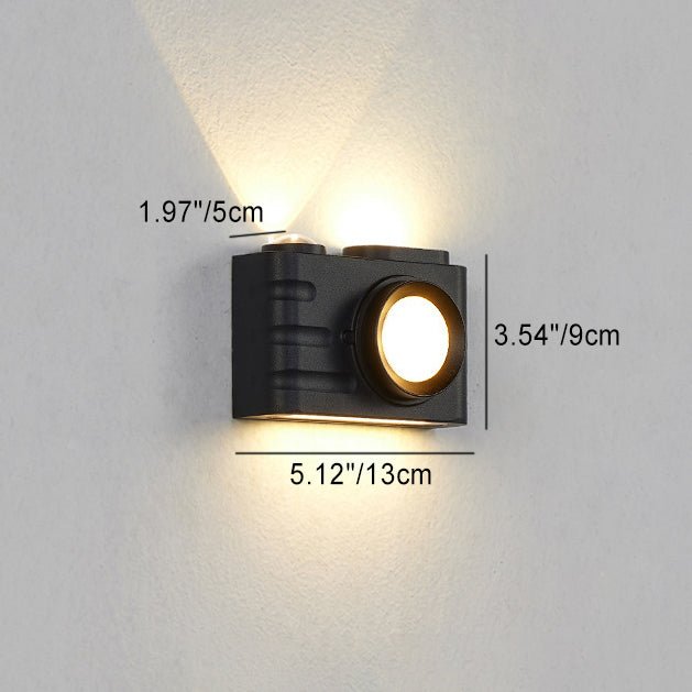 Lámpara Aplique de Pared LED Rectangular de Aluminio Impermeable Creativa Contemporánea para Patio Exterior 
