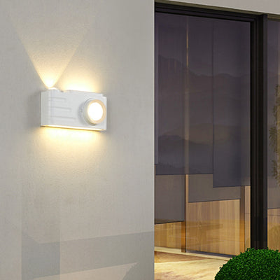Lámpara Aplique de Pared LED Rectangular de Aluminio Impermeable Creativa Contemporánea para Patio Exterior 