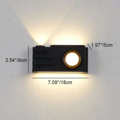 Lámpara Aplique de Pared LED Rectangular de Aluminio Impermeable Creativa Contemporánea para Patio Exterior 