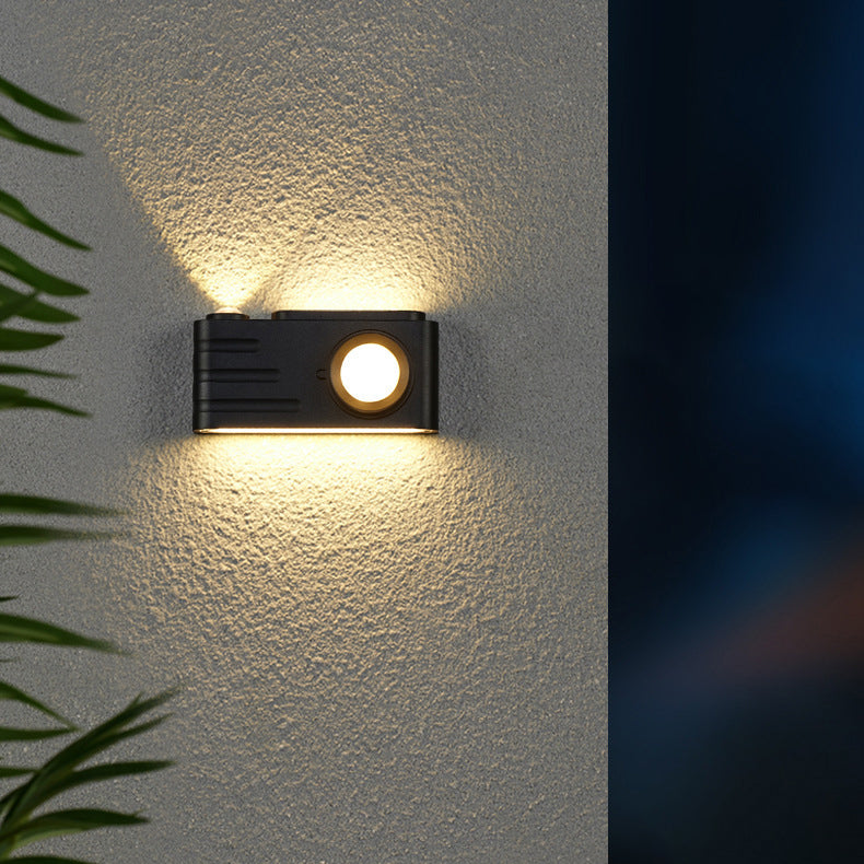 Lámpara Aplique de Pared LED Rectangular de Aluminio Impermeable Creativa Contemporánea para Patio Exterior 