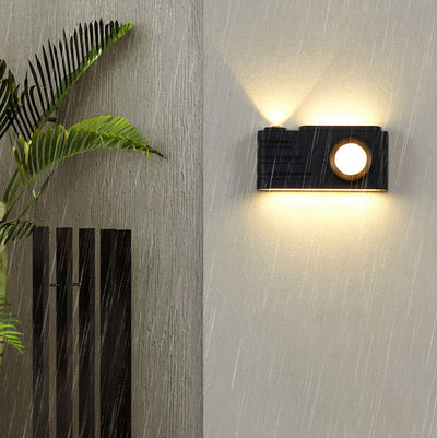 Lámpara Aplique de Pared LED Rectangular de Aluminio Impermeable Creativa Contemporánea para Patio Exterior 