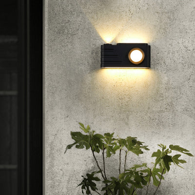 Lámpara Aplique de Pared LED Rectangular de Aluminio Impermeable Creativa Contemporánea para Patio Exterior 