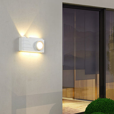 Lámpara Aplique de Pared LED Rectangular de Aluminio Impermeable Creativa Contemporánea para Patio Exterior 