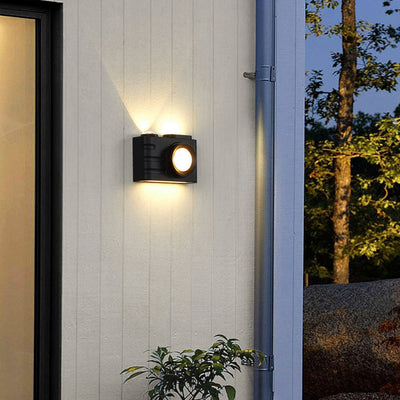 Lámpara Aplique de Pared LED Rectangular de Aluminio Impermeable Creativa Contemporánea para Patio Exterior 